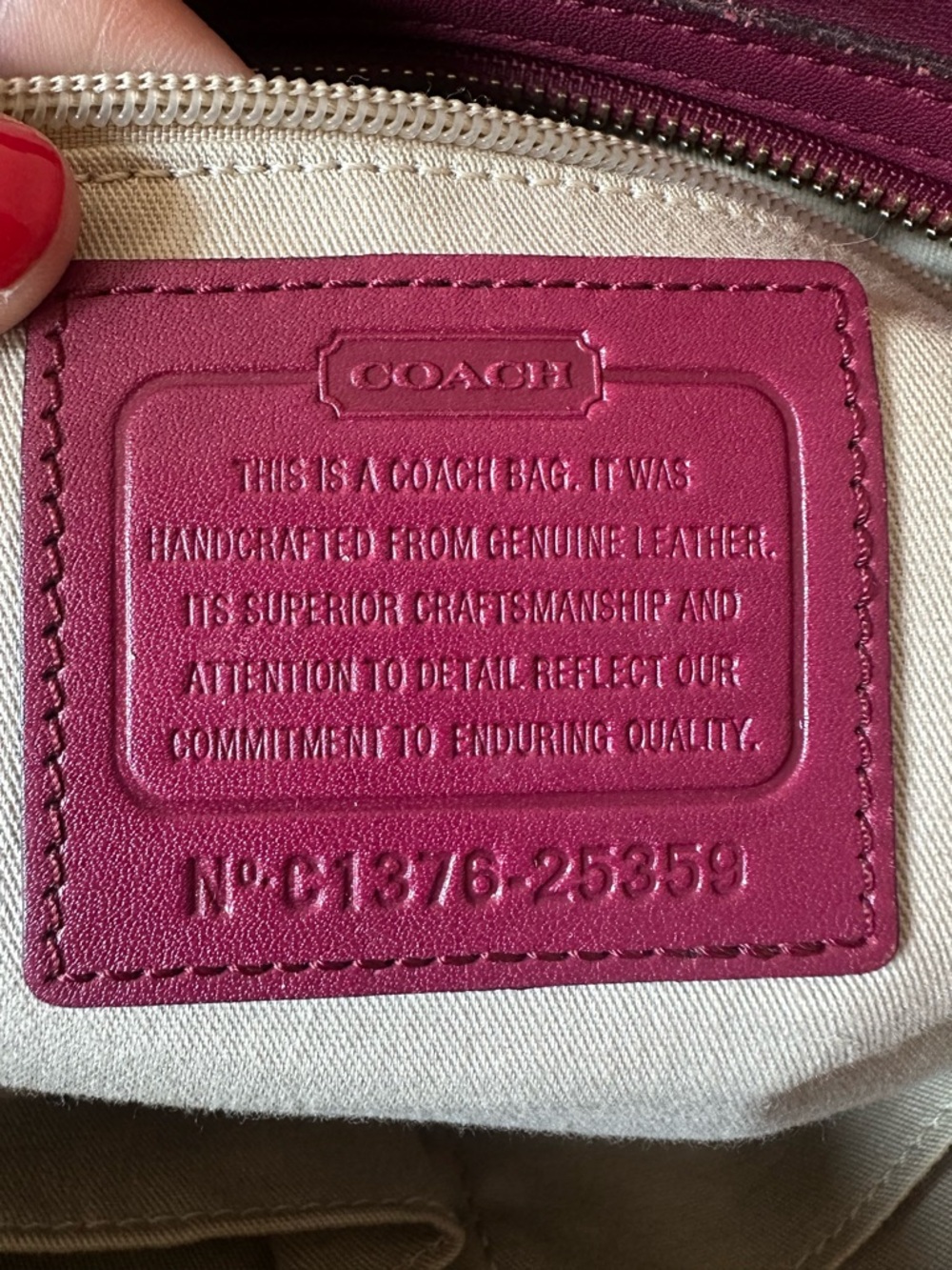 Coach Wine Leather Satchel with Tassel and Gold Turn-Lock - Picture 5 of 5